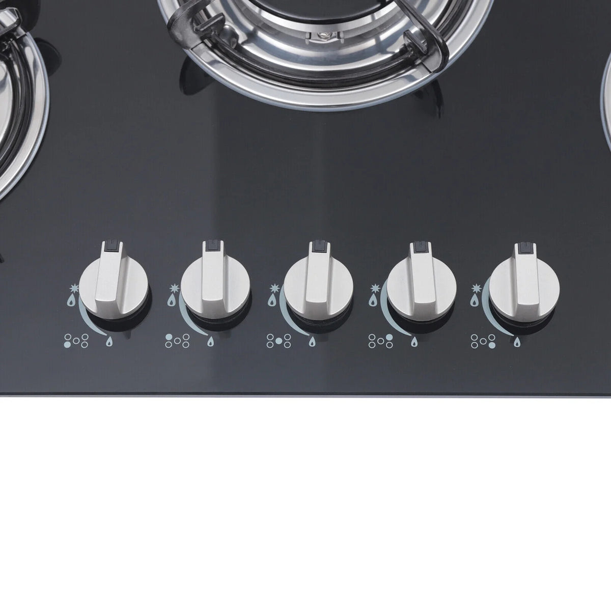 30"Gas Cooktop 5 Burners Gas Stove Cooktop NG Gas Stove Black for Kitchen
