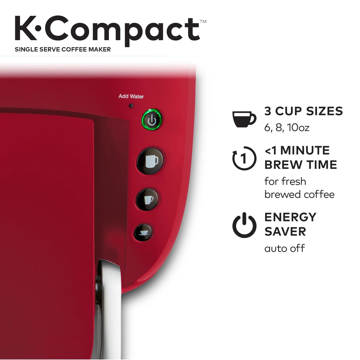 Keurig K-Compact Single-Serve K-Cup Pod Coffee Maker, Black