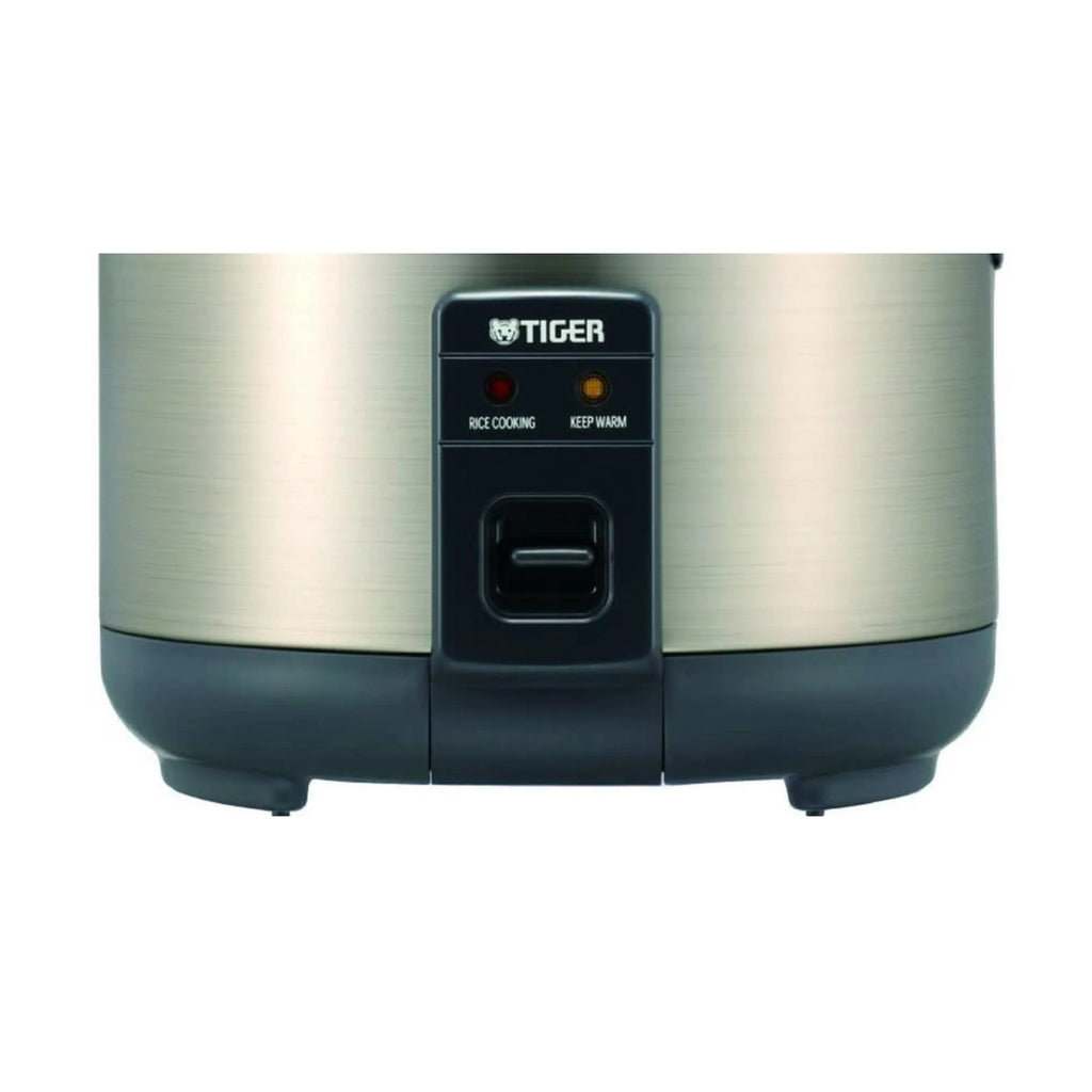 Tiger JNP-S10U 5.5 Cup Capacity White Rice Cooker with Spatula and Measuring Cup with Bowl and Spoon