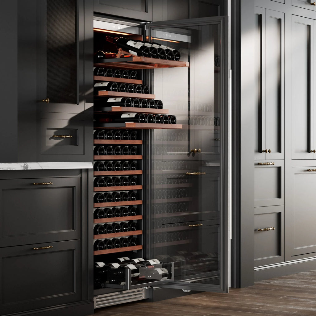 Ca'Lefort 24 inch 166-Bottle Wine Cooler Refrigerator???Freestanding/Built-In??? Dual Zone 3-Color LED Lighting ??? for Home, Bar & Office