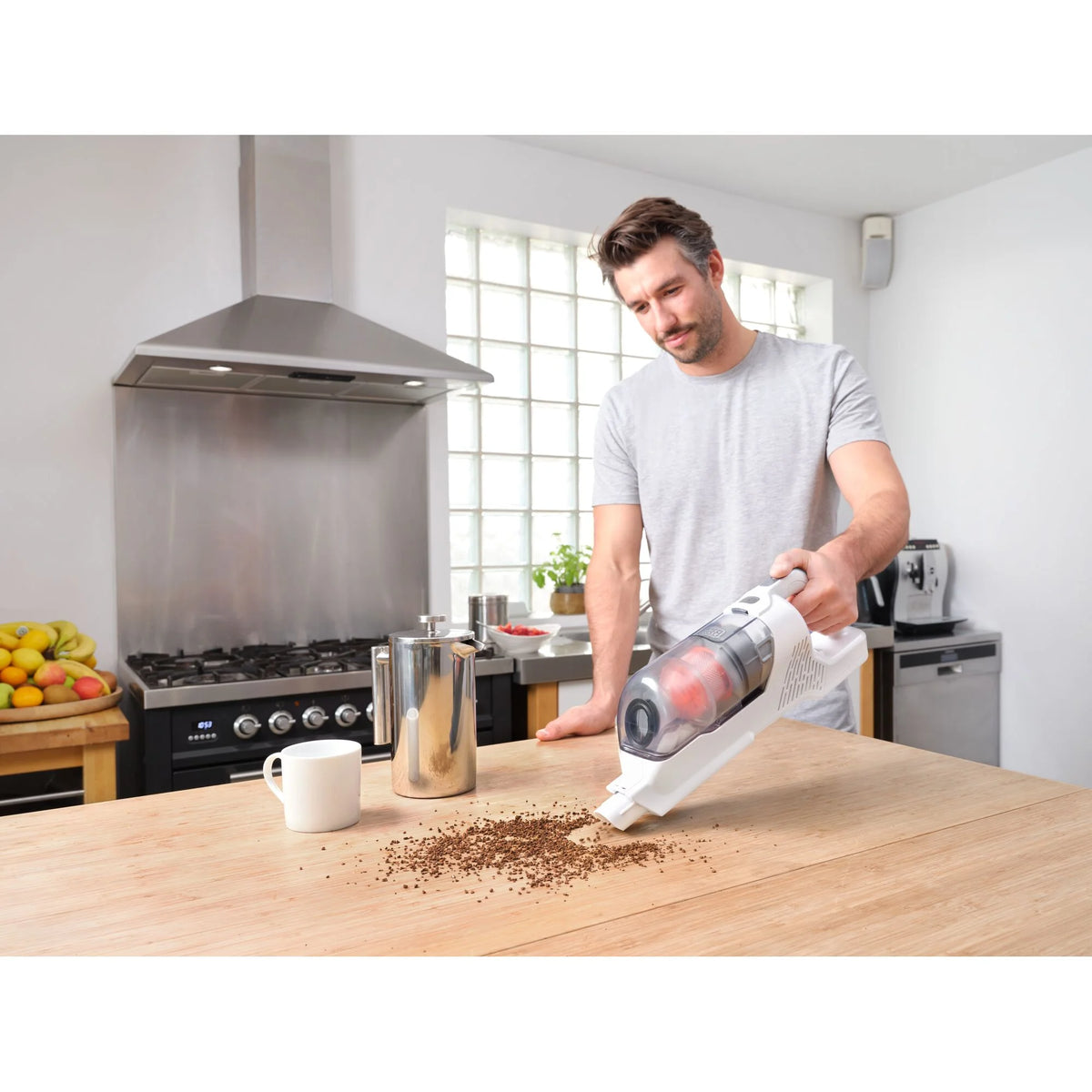 BLACK+DECKER POWERSERIES+ 20V MAX Cordless Stick Vacuum, with Anti-Tangle Brush Bar, Convertible to Handheld, 44 Minute Run-Time, BHFEA520J
