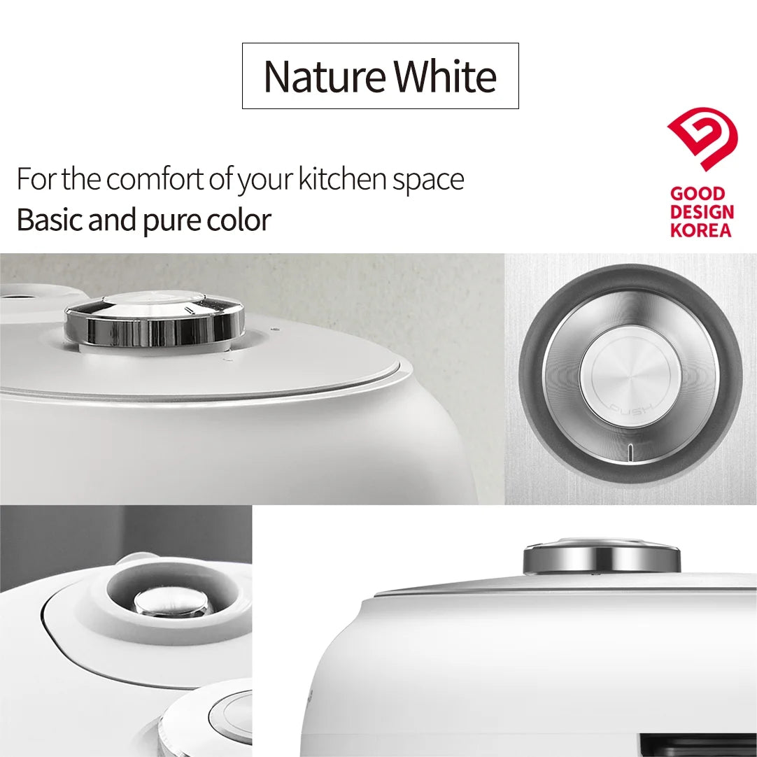 CUCHEN CRT-RPK0670WUS | 2.1 Ultra High-Pressure Induction Heating Rice Cooker 6 Cup (Uncooked) | Full Stainless Power Lock System | Auto Steam Clean | Voice Guide | Made in Korea | White