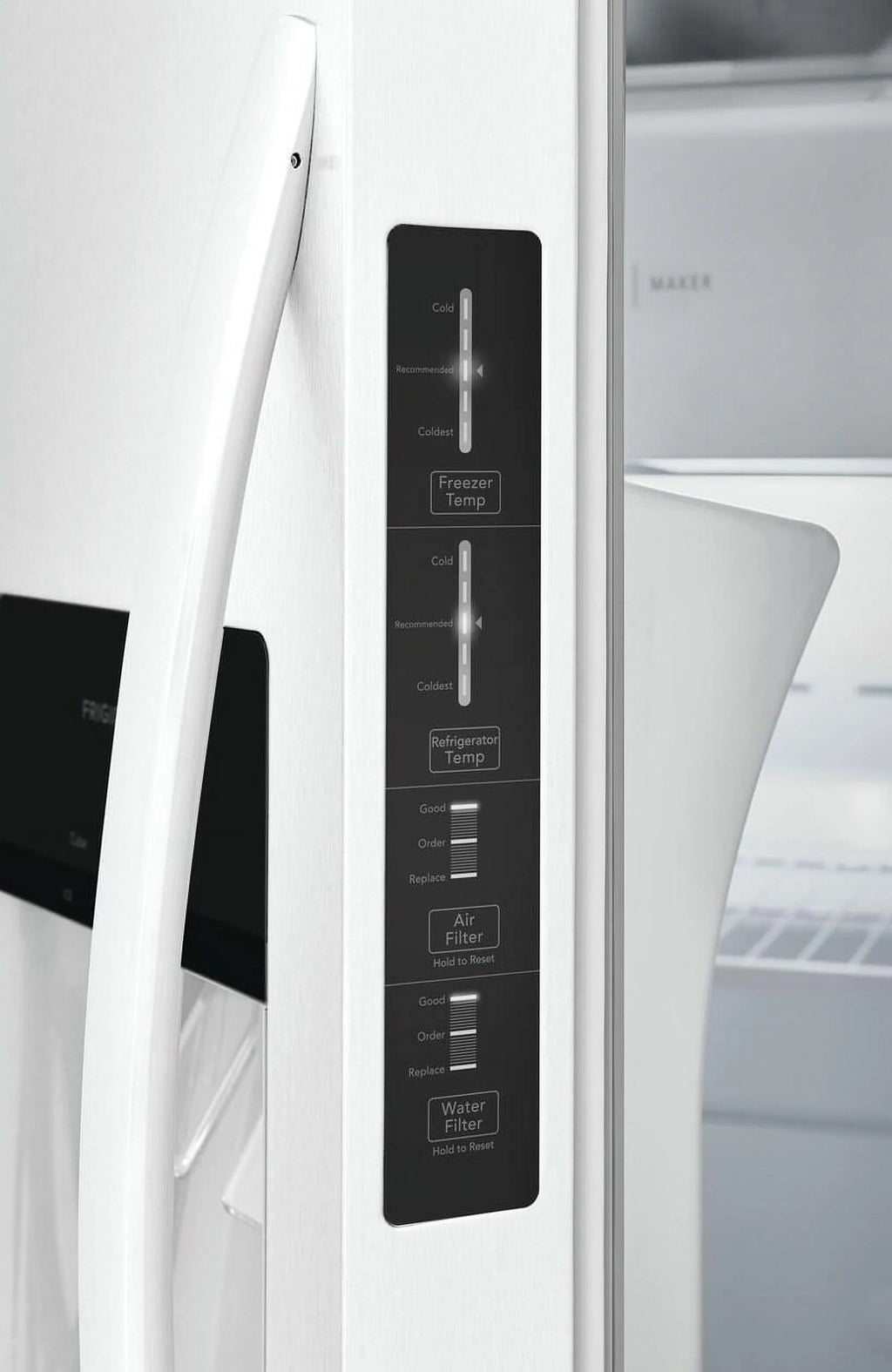 Frigidaire FRSS2323AW 22 Cu. Ft. 33" Standard-Depth Side-by-Side Refrigerator, White