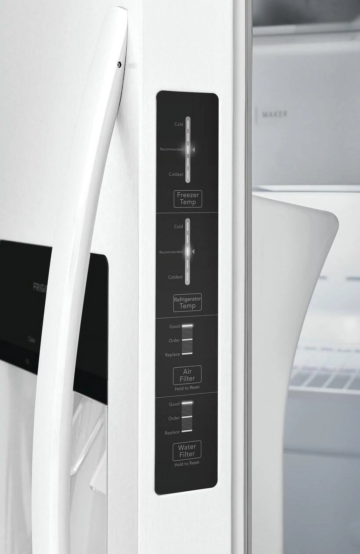 Frigidaire FRSS2323AW 22 Cu. Ft. 33" Standard-Depth Side-by-Side Refrigerator, White