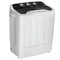 Spaco 8 Lbs Compact Mini Twin Tub Washing Spiner Machine for Home and Apartment, Super Compact Washing Machine, Portable Washing Machine for Indoor, Black