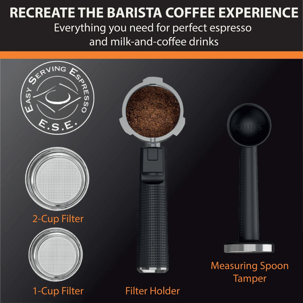 Krups Divine Pump Espresso Maker, Stainless Steel, XP444C50