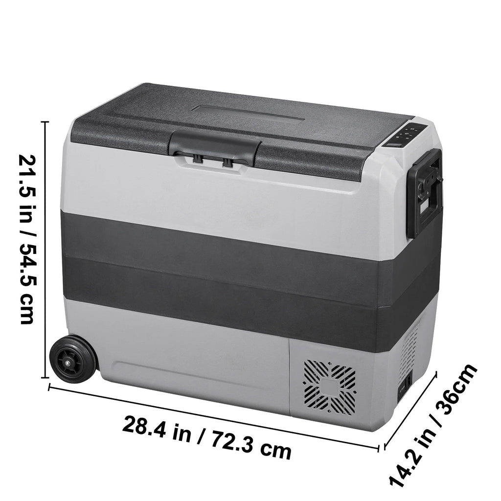 VEVOR Car Refrigerator 48Qt, Dual Zone Car Fridge Freezer12/24V DC & 110-240V AC Electric Compressor Cooler for Truck Vehicle RV