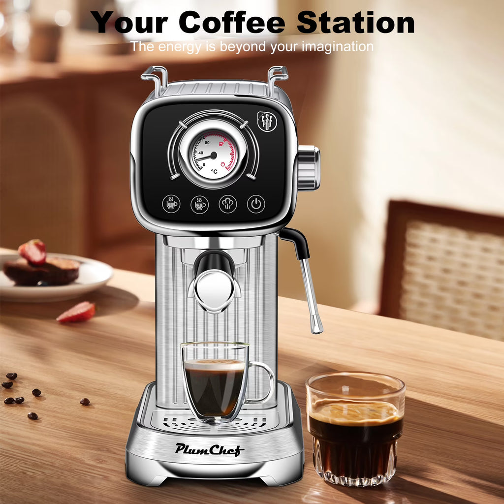 20 Bar Espresso Machine with Milk Frother, Single & Double Shot, ESE Pod Compatible, Removable Water Tank for Cappuccino, Latte, & Machiato for Home Barista