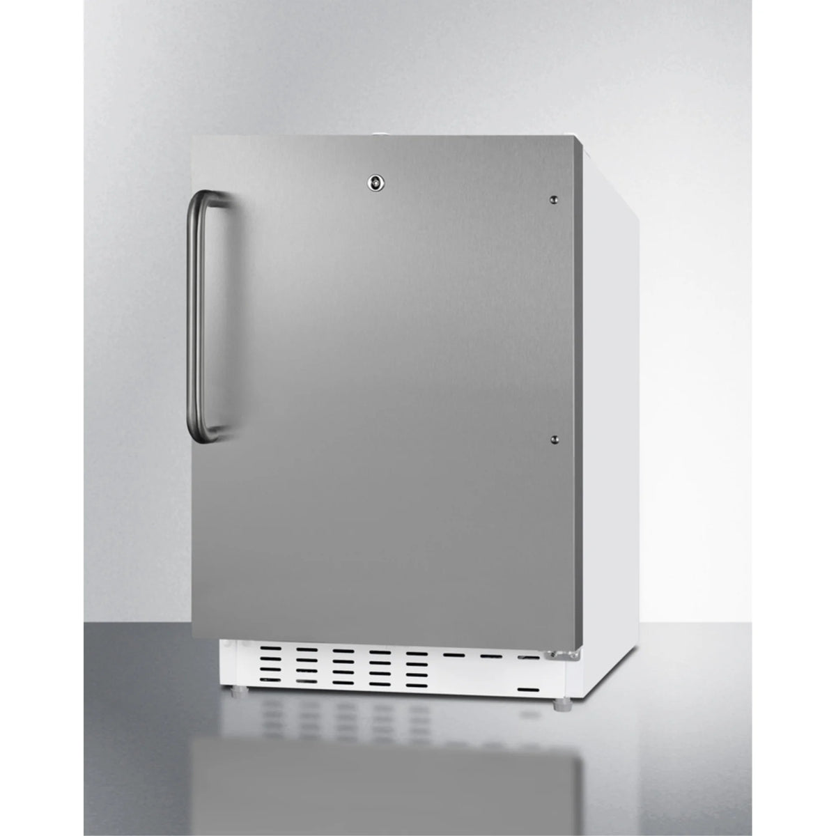 ADA compliant built-in or freestanding 20 Inches wide refrigerator-freezer for residential use with lock