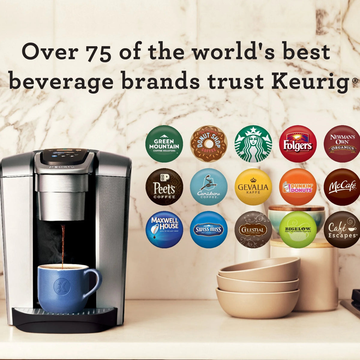 Keurig K-Elite Single-Serve K-Cup Pod Coffee Maker, Brushed Slate