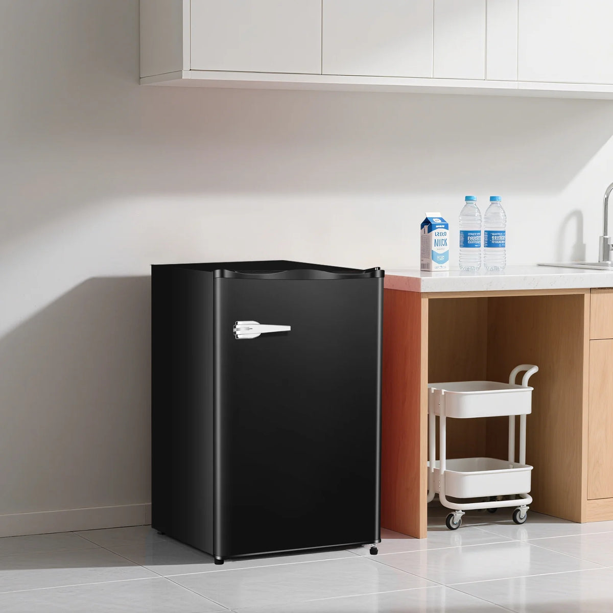 WAA Small Upright Freezer, 2.3 Cu.ft, Removable Shelves, Black
