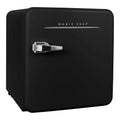 Open Box Magic Chef 1.6 Cu. Ft. Retro Mini Fridge with LED Light, Black, 34 lbs