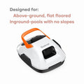 Cordless Robotic Pool Cleaner for Flat Bottom Above-Ground Pools, 90 Min Runtime, Automatic Vacuum, Portable, Self-Parking, up to 860 Sq.ft
