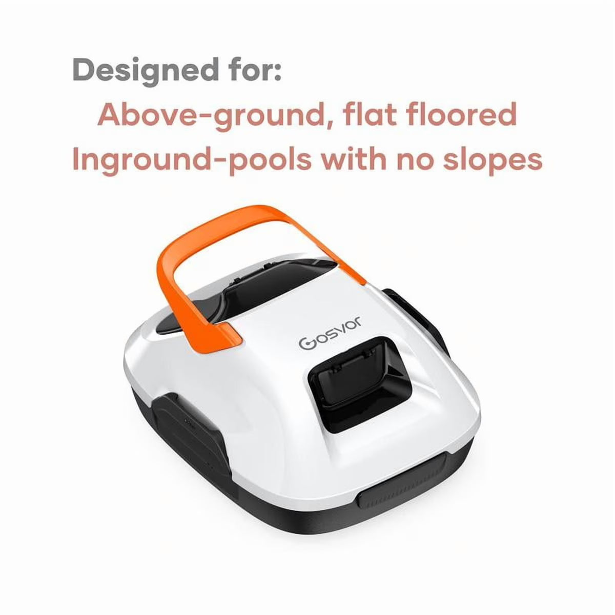 Cordless Robotic Pool Cleaner for Flat Bottom Above-Ground Pools, 90 Min Runtime, Automatic Vacuum, Portable, Self-Parking, up to 860 Sq.ft