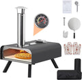 Pizza Oven Outdoor,12" Portable Wood Fired Pizza Oven with Thermometer,Pizza Stone,Pizza Peel,Thermometer and Carry Bag,Stainless Steel Pizza Maker Grill for Backyard or Camping