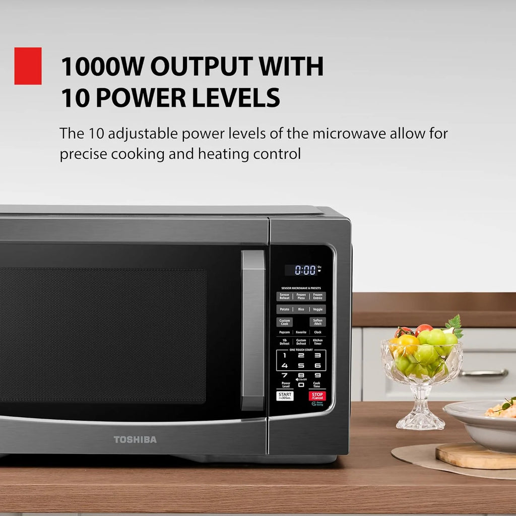 Countertop Microwave Oven 1.2 Cu Ft, 12.4 In. Removable Turntable, Silver