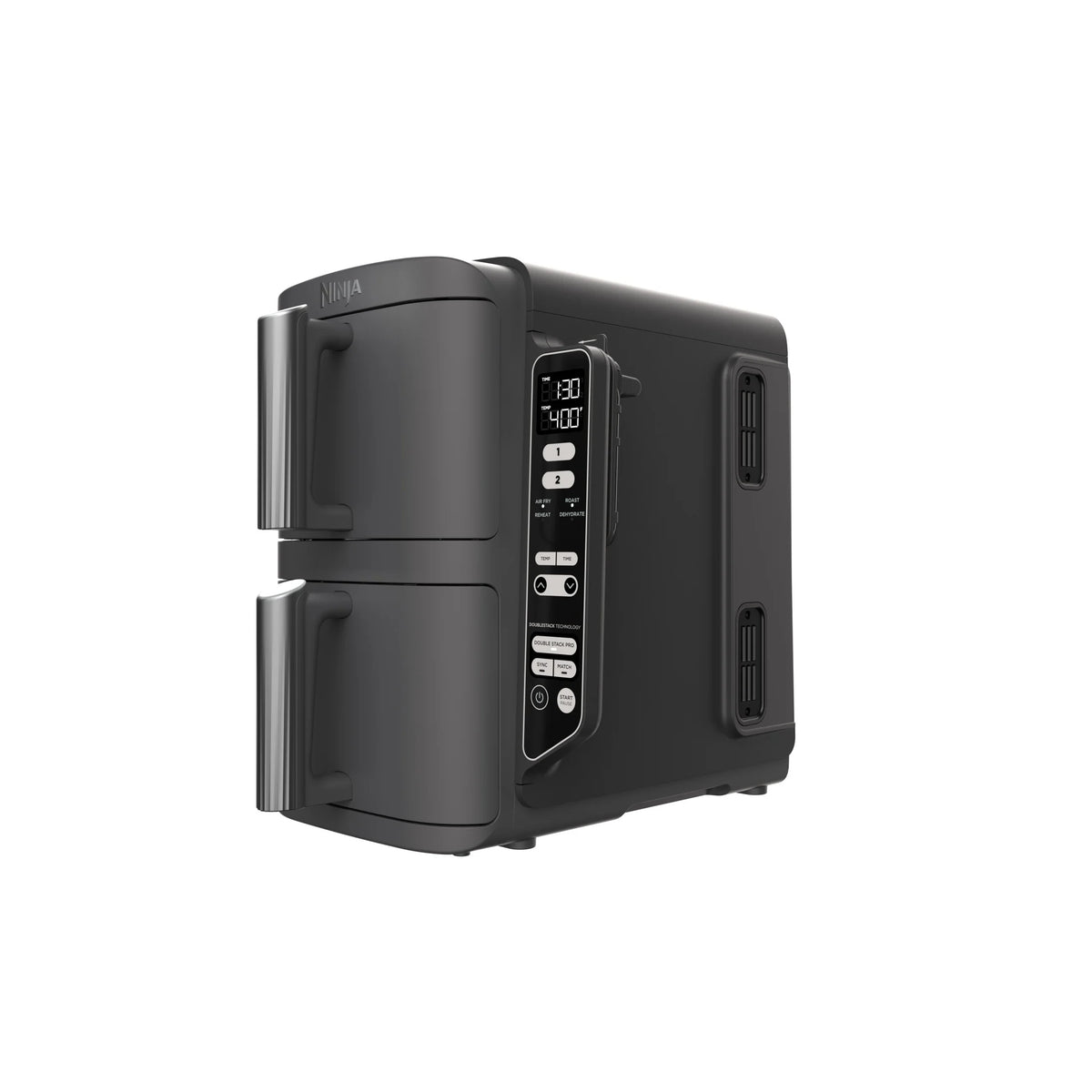 Ninja DoubleStack XL 2-Basket Air Fryer, DoubleStack Technology Cooks 4 Foods at Once, Space Saving Design, 10 QT, 4-in-1, Smart Finish & Match Cook, SL400