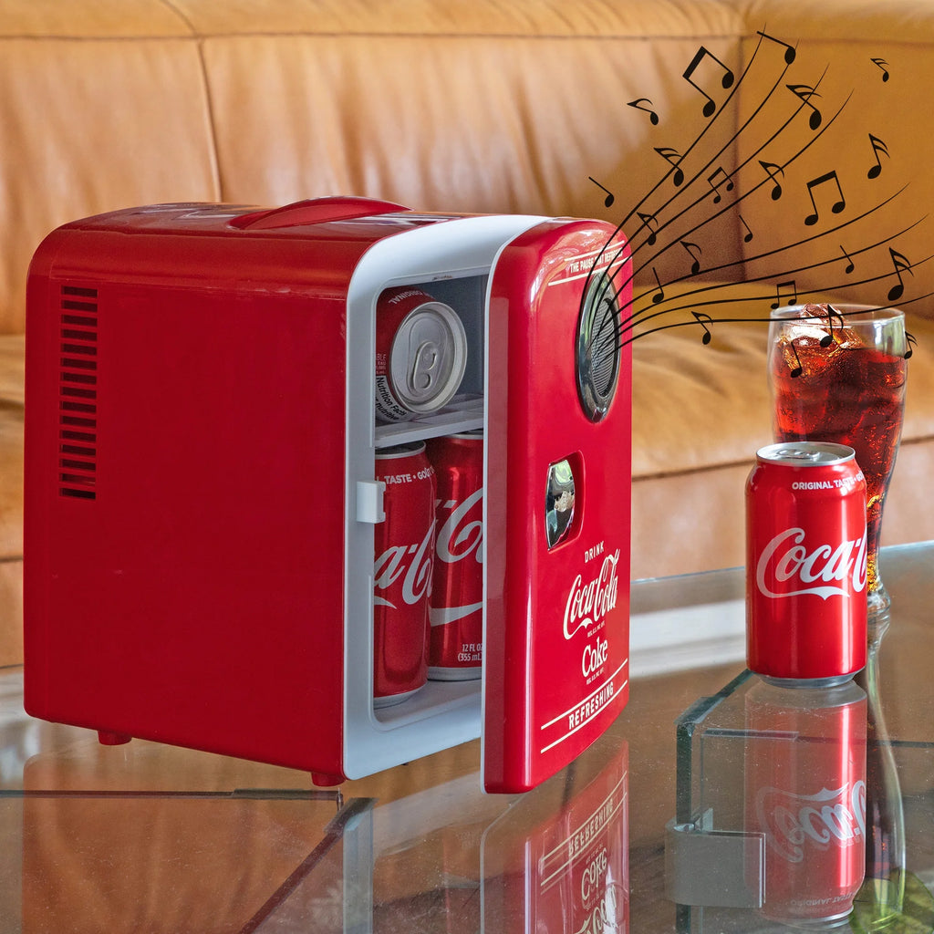 Coca-Cola 4L Portable Cooler/Warmer with Bluetooth Speaker, AC/DC Power