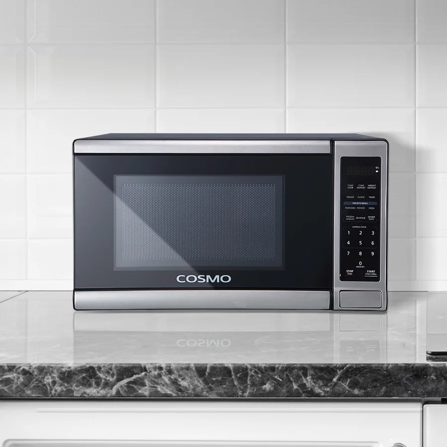 Cosmo 5 Piece Kitchen Appliance Package With 36" Electric Cooktop 24" Single Electric Wall Oven 17.3" Countertop Microwave French Door Refrigerator & 24" Built-in Fully Integrated Dishwasher