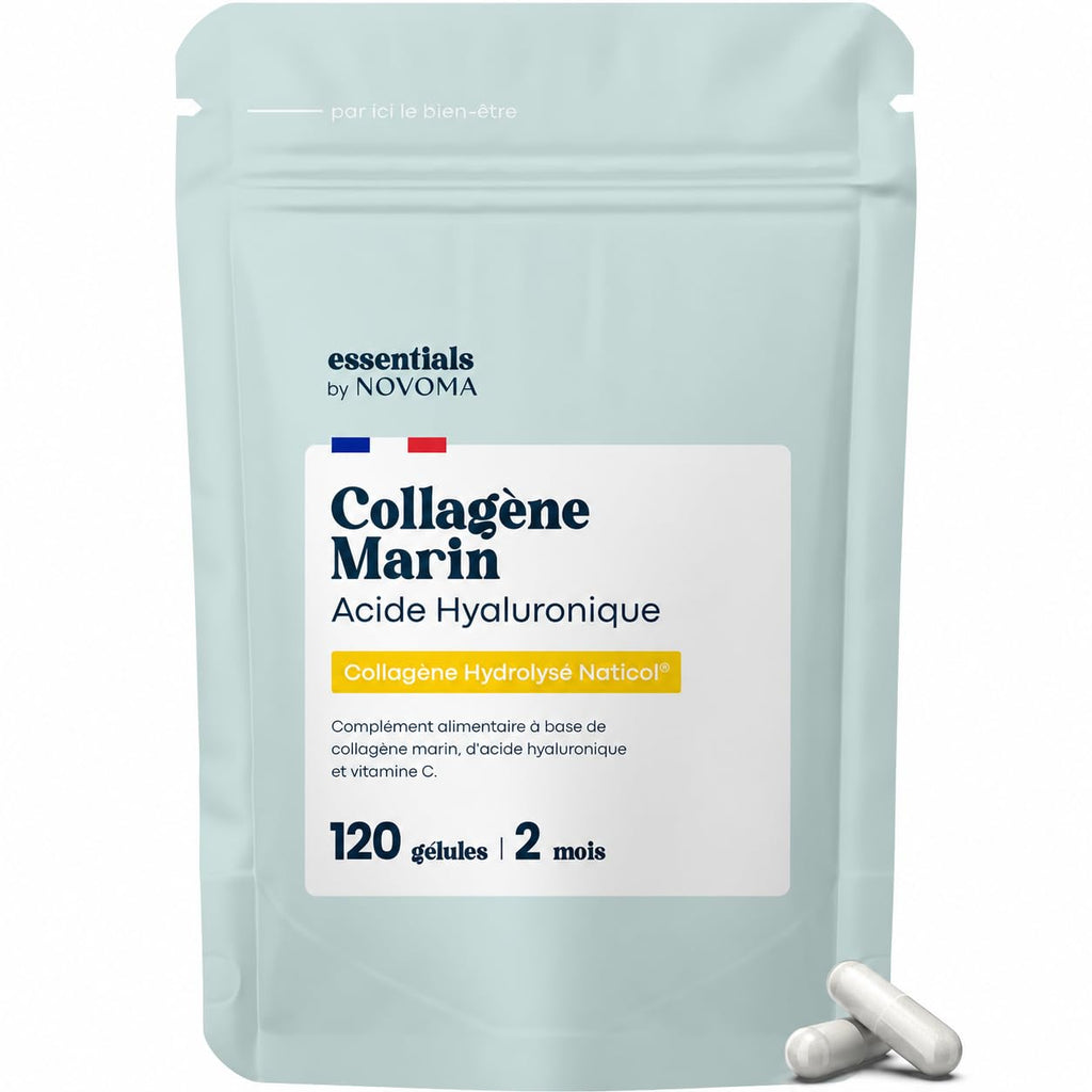 Collagene Marin + Acide Hyaluronique + Vitamine C, 120 Gélules - 2 Mois