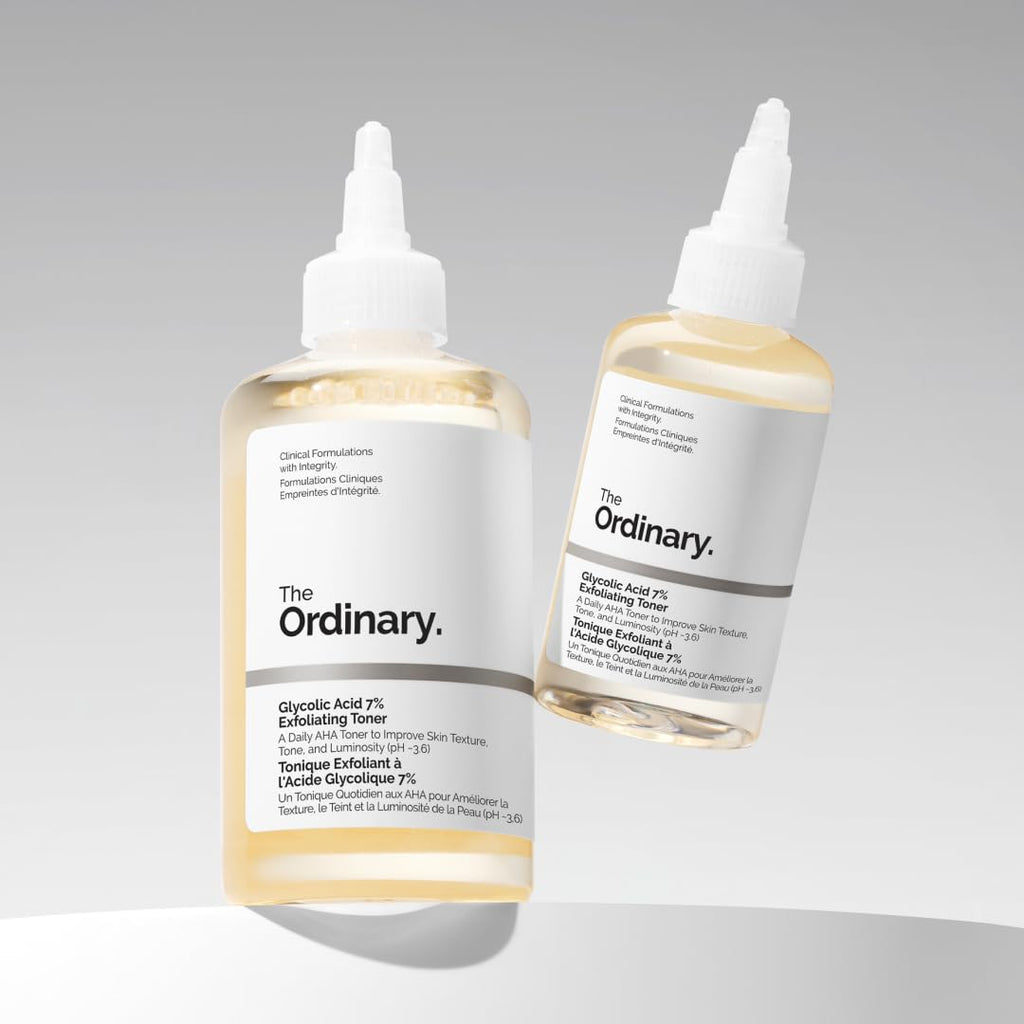 The Ordinary Tonique Exfoliant à l'Acide Glycolique 7%, Tonique quotidien illuminant et lissant, pour un teint plus uniforme, 240ml
