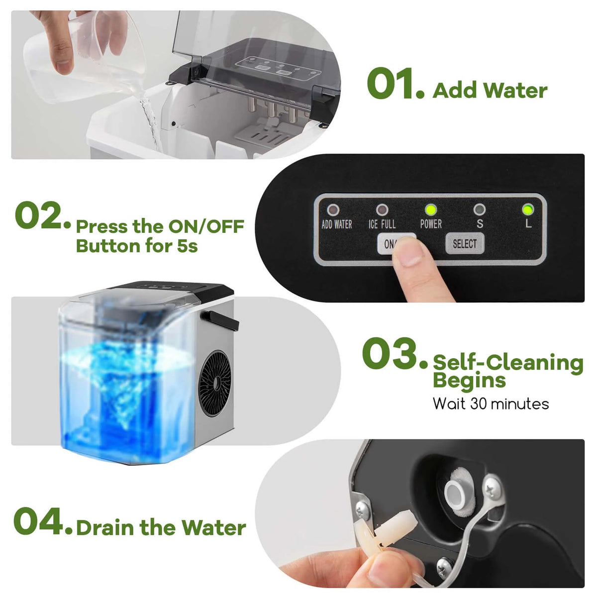 Costway Countertop Ice Maker Portable Ice Making Machine 6-13 Mins 9 Ice 26.5 lbs/24 Hrs Black