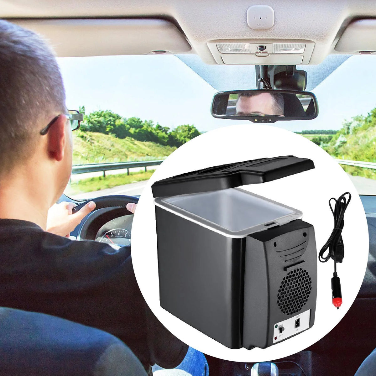 Esquirla Mini Fridge 6L Food Compact Office Can Small Car Refrigerator Freezer Single Hole