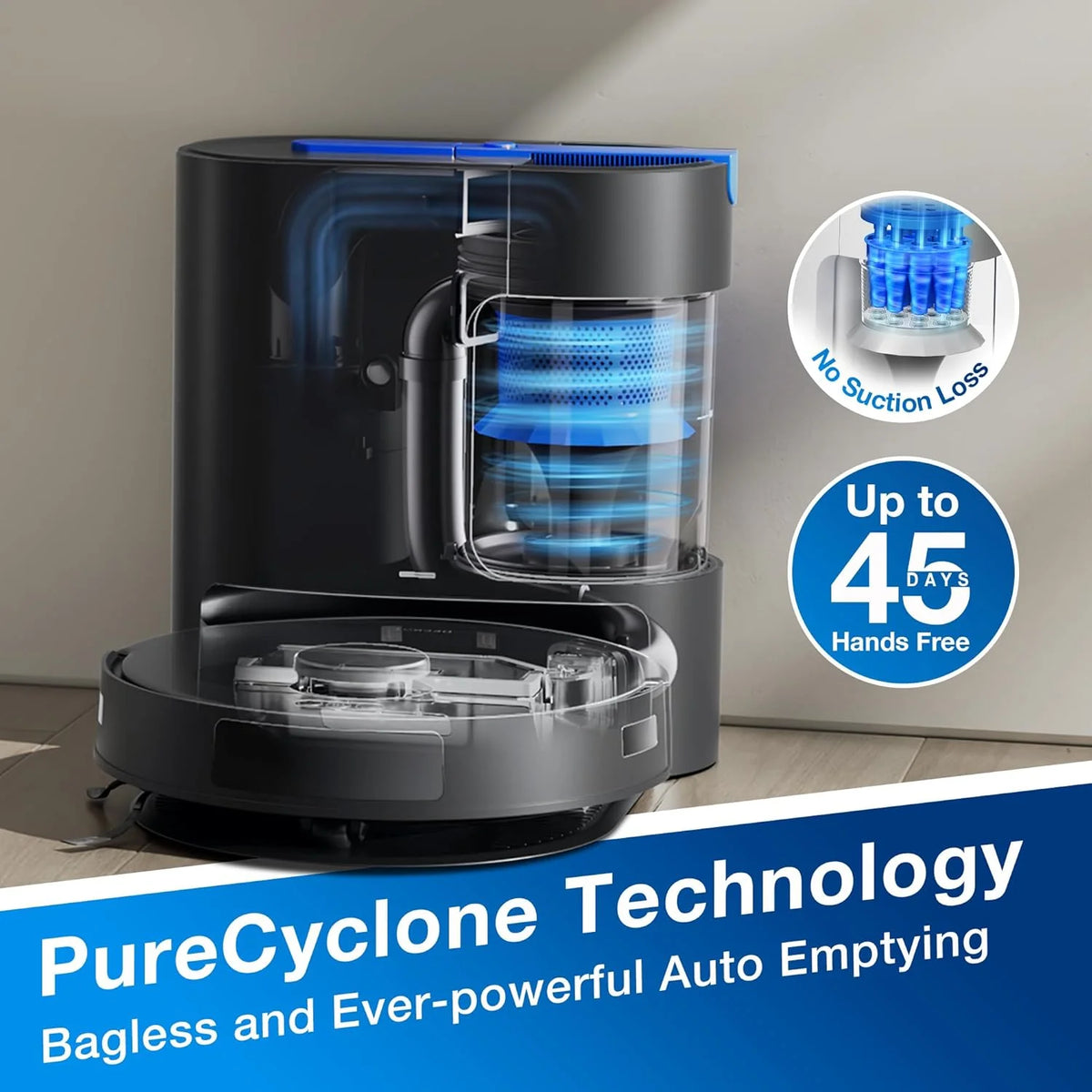 ECOVACS DEEBOT N20 PRO Robot Vacuum Cleaner and Mop,8000Pa Strong Suction, ZeroTangle Brush, Vibrating Mopping System, 300 Minutes Runtime