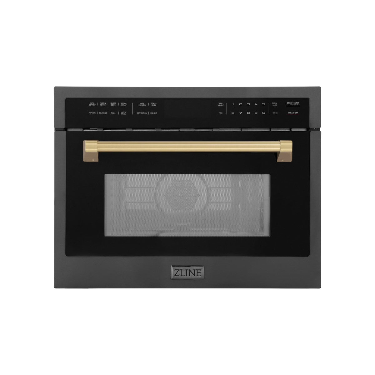 ZLINE Autograph Edition 24" 1.6 cu ft. Built-in Convection Microwave Oven in Stainless Steel and Matte Black Accents
