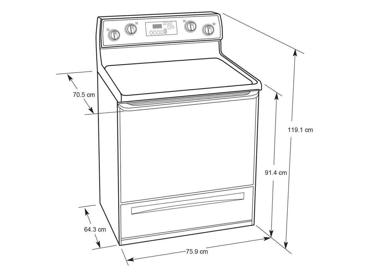 WHIRLPOOL WFC150M0JW 30" freestanding coil electric range