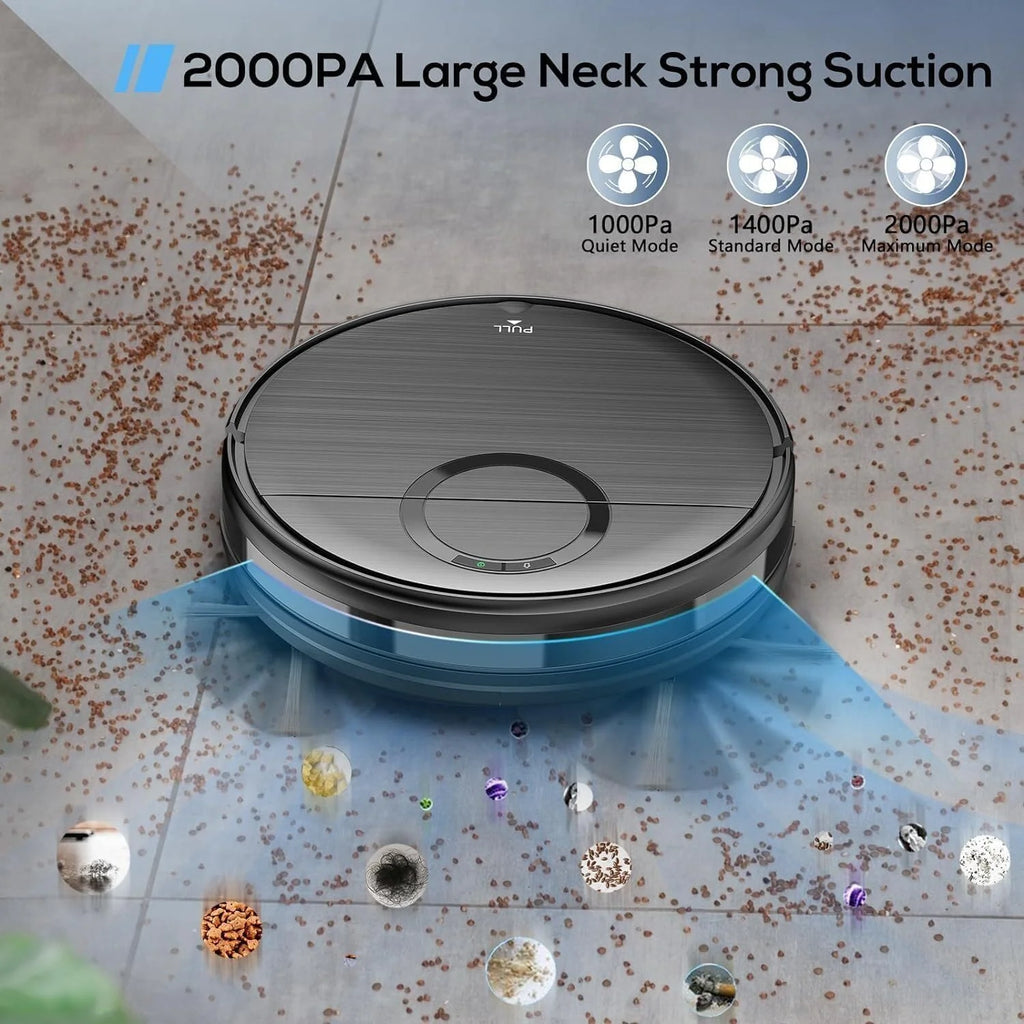 ONSON Robot Vacuum and Mop Combo, 2 in 1 Mopping Robotic Vacuum with Schedule, App/Bluetooth/Voice, Max Suction 2000Pa, Self-Charging Robot Vacuum Cleaner 04