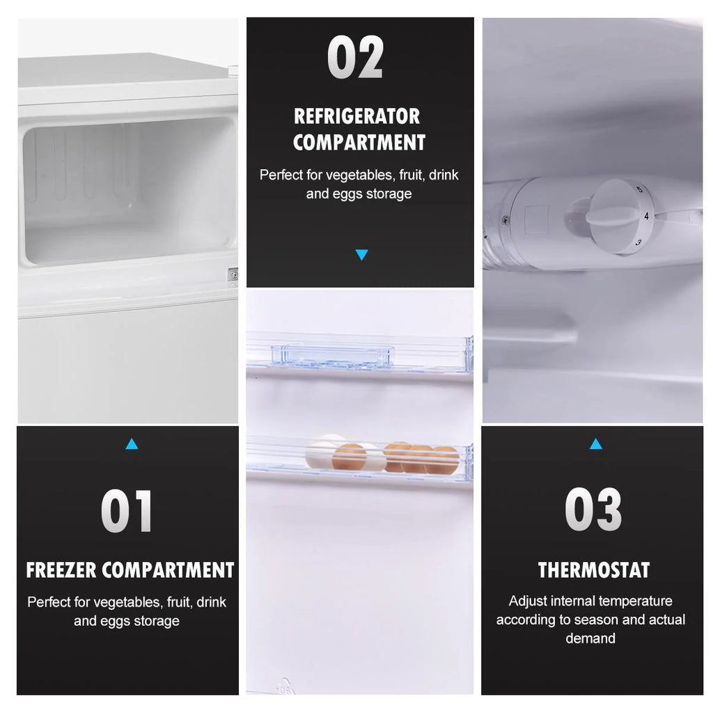 Giantex Compact Refrigerator, 3.4 cu. ft. Mini Cooler Fridge, Freestanding Fridge w/Adjustable Thermostat, Black