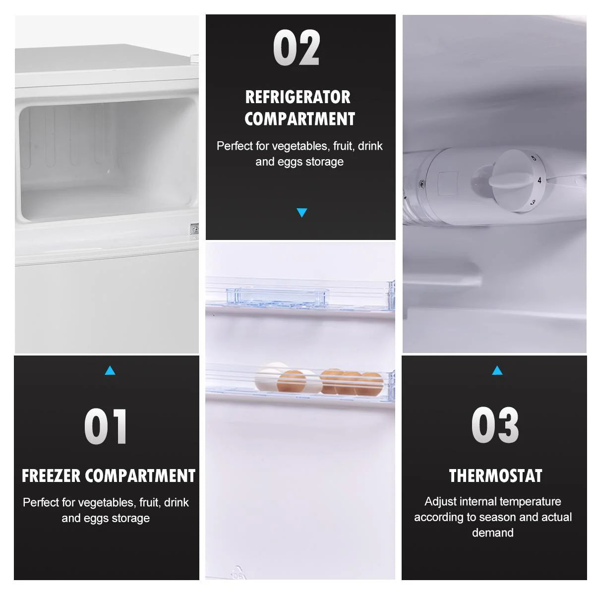 Giantex Compact Refrigerator, 3.4 cu. ft. Mini Cooler Fridge, Freestanding Fridge w/Adjustable Thermostat, Black