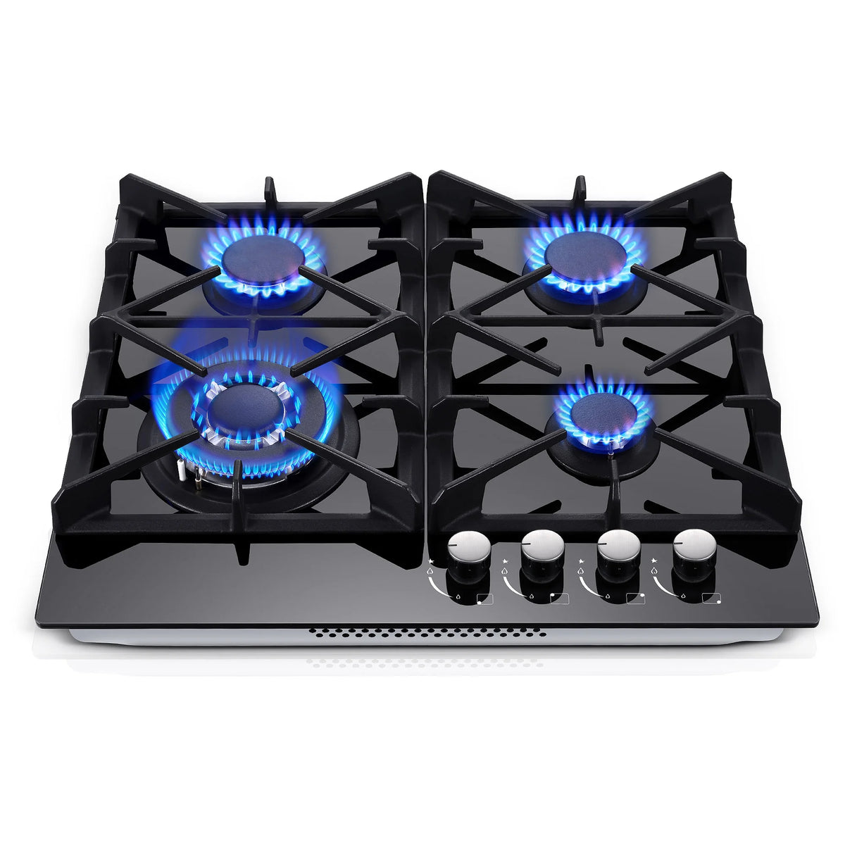 Eascookchef 4-Burners Gas Cooktop 24in Eascookchef Tempered Glass NG/LPG Convertible