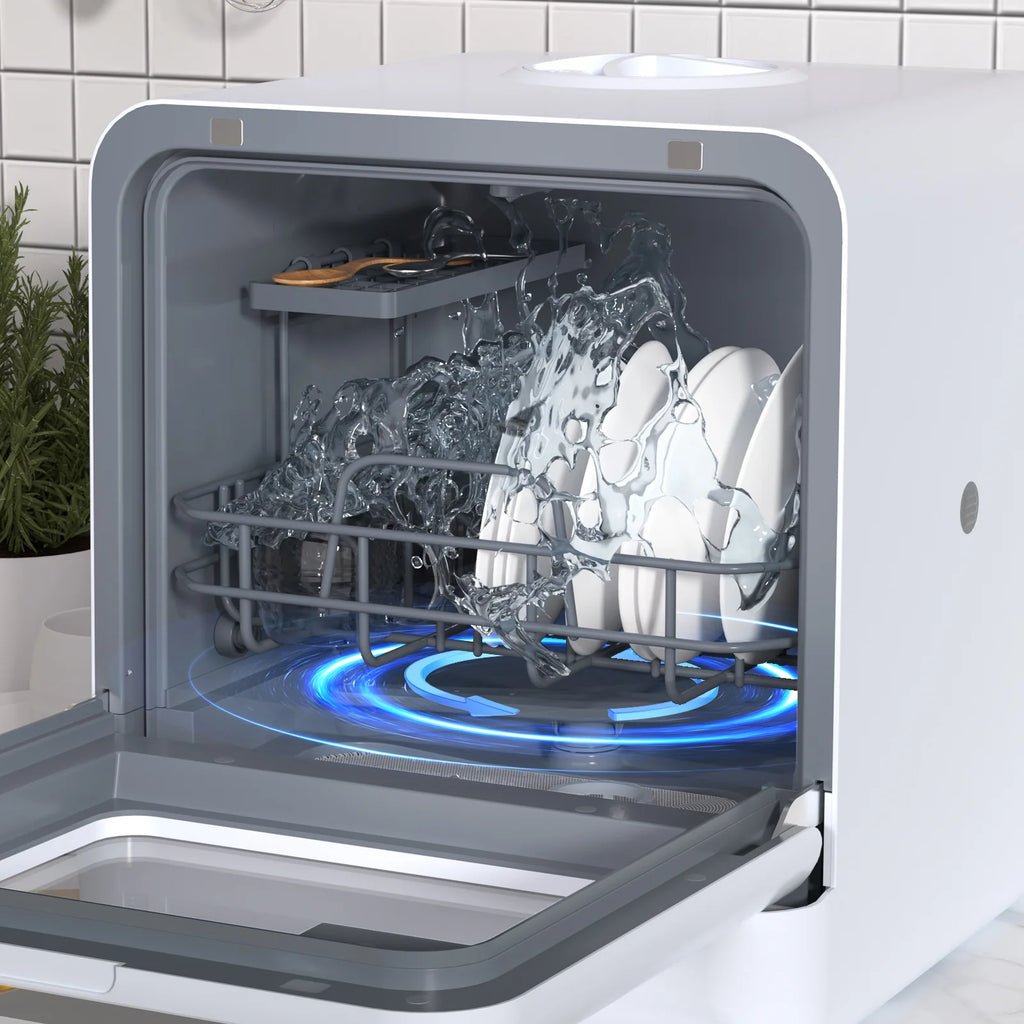 Leadrop Portable Countertop Dishwasher, 2-Tier Rack Mini Dishwasher with 5L Water Tank Multifunctional Dish washer with 5 Place Settings, 3-Spray Arm and Air-Dry Function