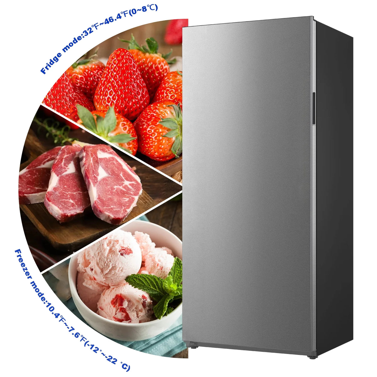 Smad 33 inch All Refrigerator in Stainless Steel F21ARESSS 21 Cu ft Right Door Fridge
