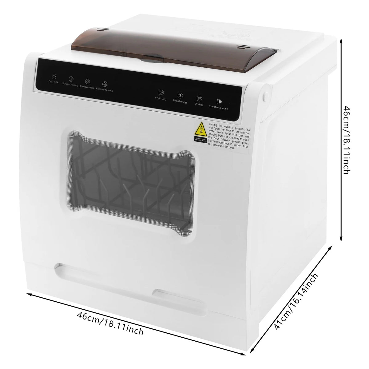 Compact Dishwasher, 18.11in Width with 4-6 Place Settings, 5 Wash Modes and Disinfection Function, Ideal for Apartments and RVs