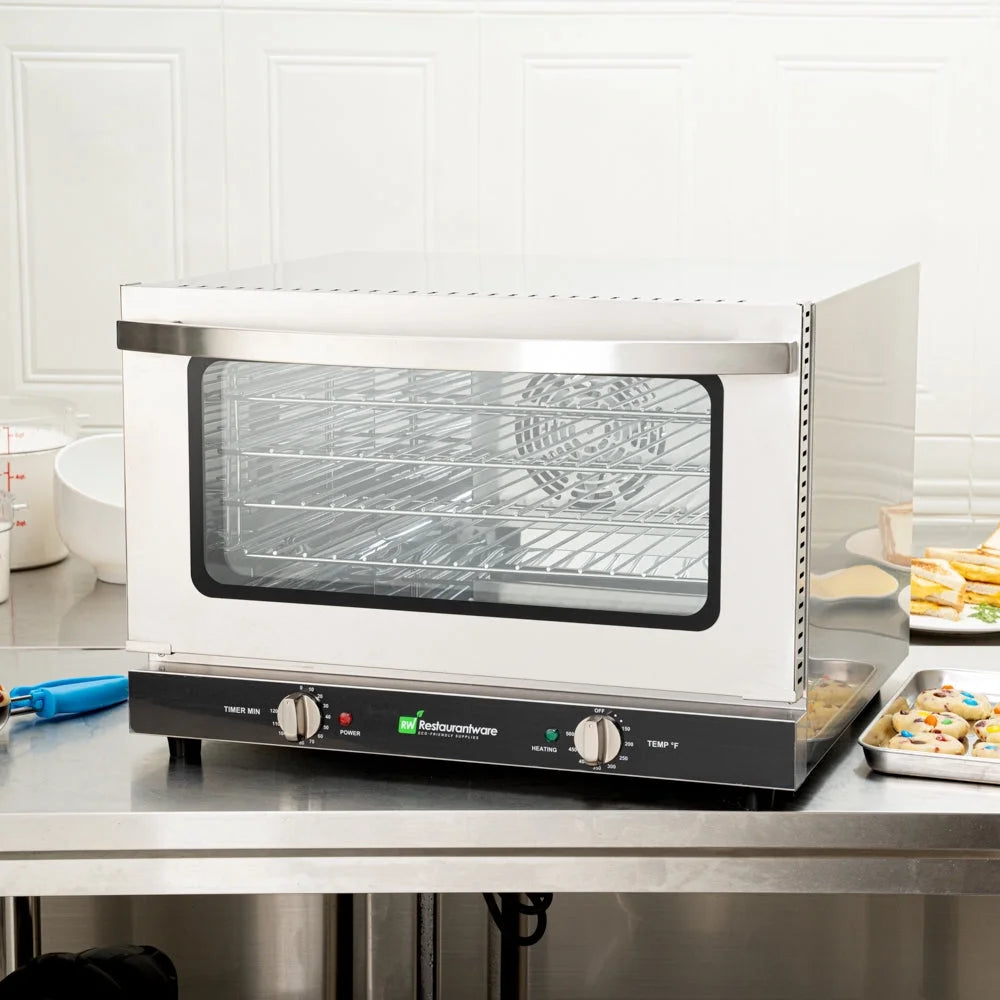 Hi Tek Stainless Steel Half Size Countertop Convection Oven - 120V, 1600W - 1.5 cu ft - 1 count box