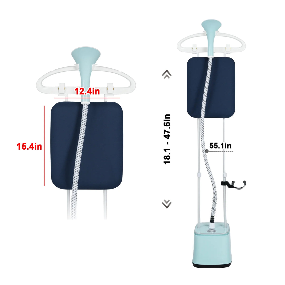 Advwin 2000W Standing Garment Steamer with 10 Steam Levels, 2.7L Tank for 90 Min Steam, Dual Rod Adjustable Height, Vertical & Flat Ironing with Accessories (Green)