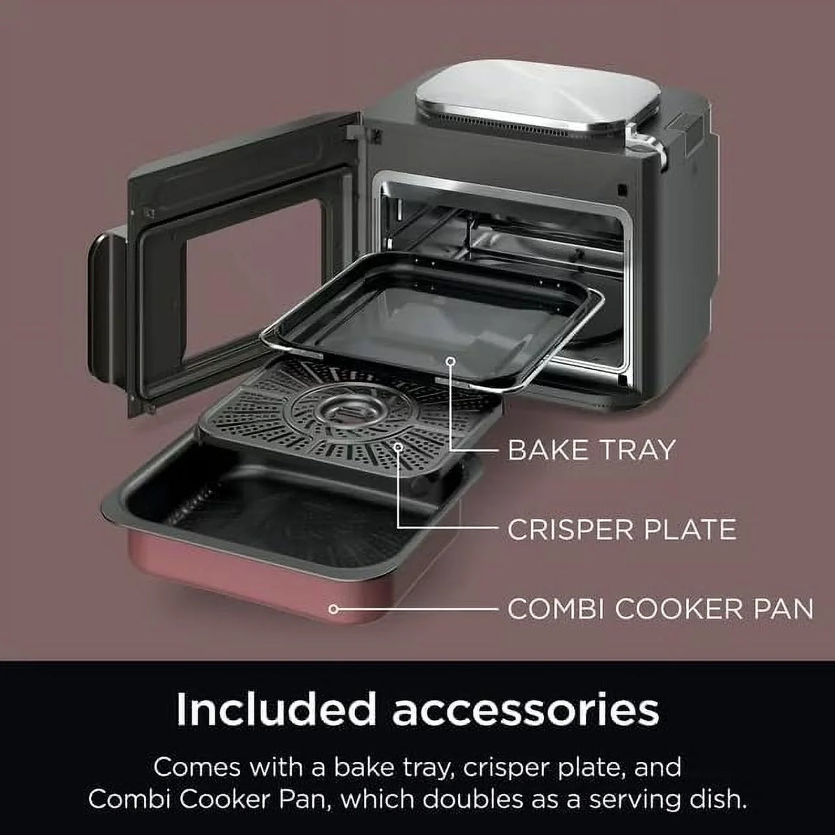 Restored Ninja Combi All-in-One Multicooker, Oven, & Air Fryer, 10-in-1 Functions, Stainless Steel, (Refurbished)