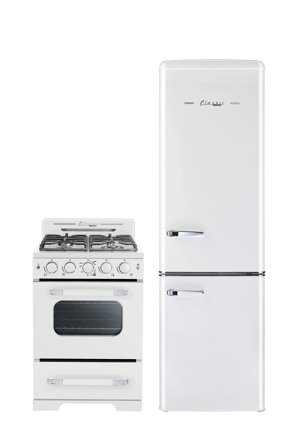 Unique Classic Retro 24" 2.9 cu/ft Freestanding Gas Range with Convection Oven and Sealed Burners