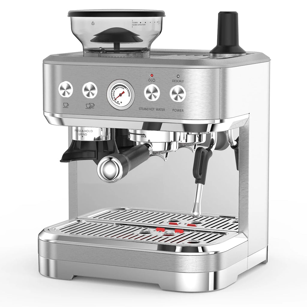 Entcook Espresso Machine with Grinder & Milk Frother, 15 Bar 2.5 L Cappuccino Coffee Maker
