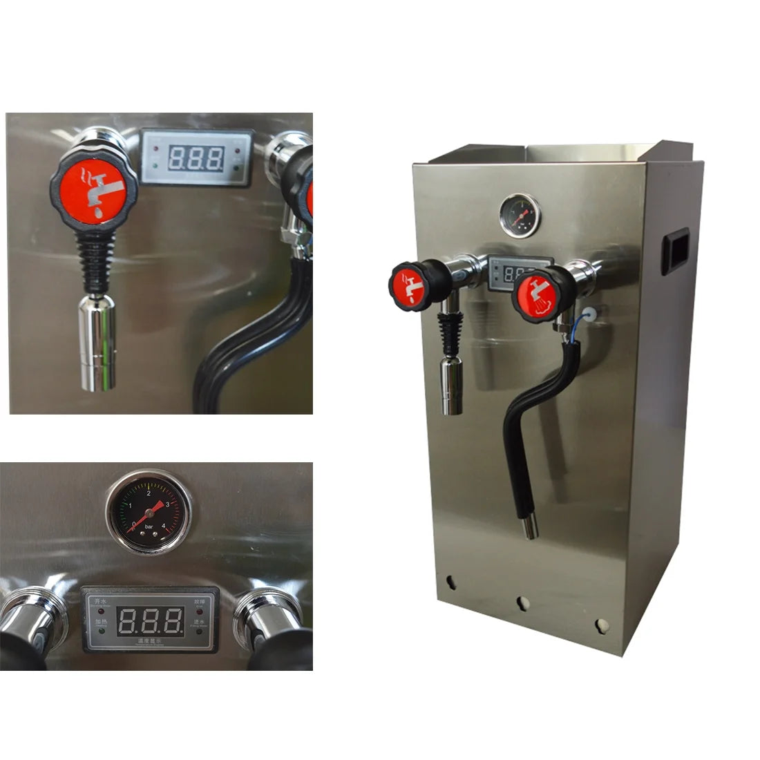 INTBUYING 220V Milk Frother Steam Boiling Water Frothing Machine for Coffee Tea 12L Silver