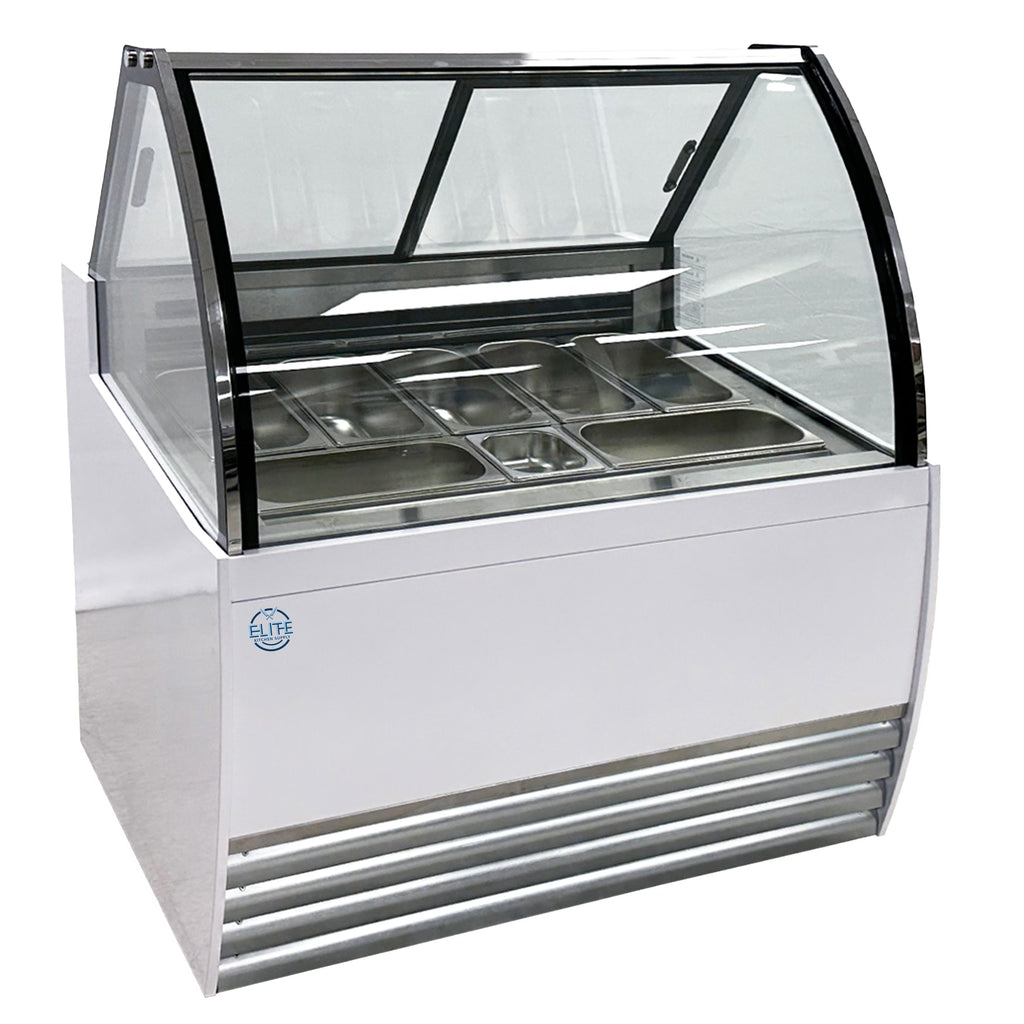 42 in. Commercial Deluxe Ice Cream Gelato 7 Pan Freezer NSF ETL Gelato Dipping Cabinet