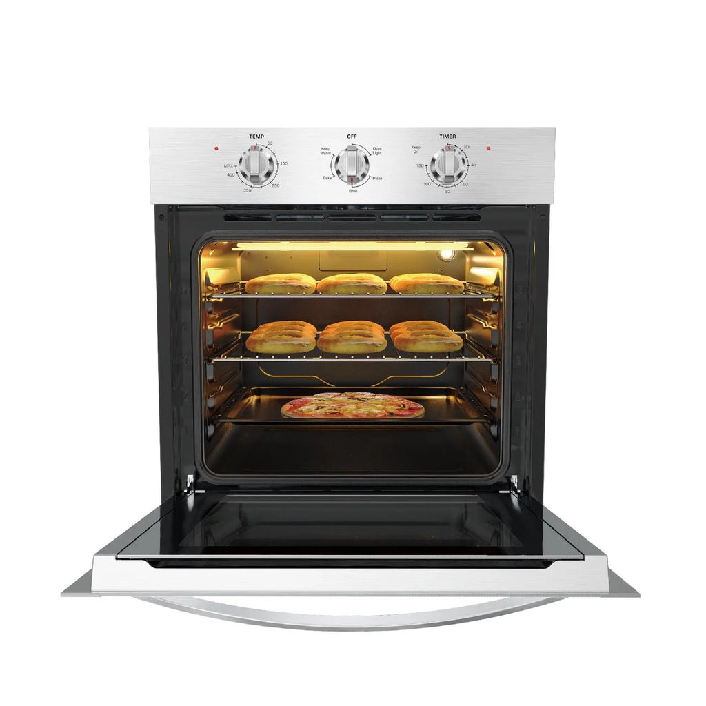 Empava 24 inch Electric Single Wall Oven, Stainless Steel Built-in Wall Oven, Mechanical Knobs Control, 24WOE40L