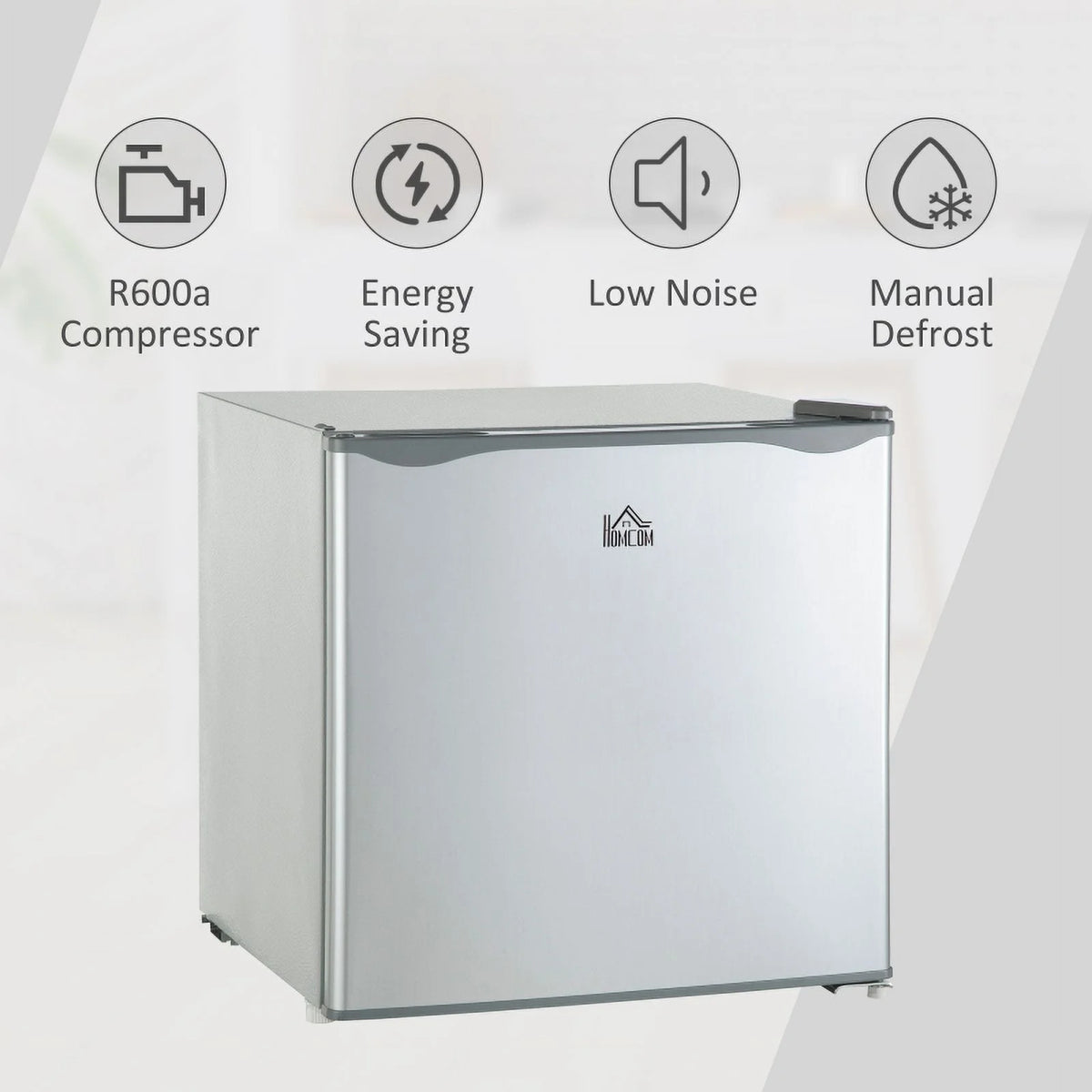 HOMCOM Mini Freezer Countertop, 1.1 Cu.Ft Compact Upright Freezer with Removable Shelves, Reversible Door for Home, Dorm, Apartment and Office, gray  05