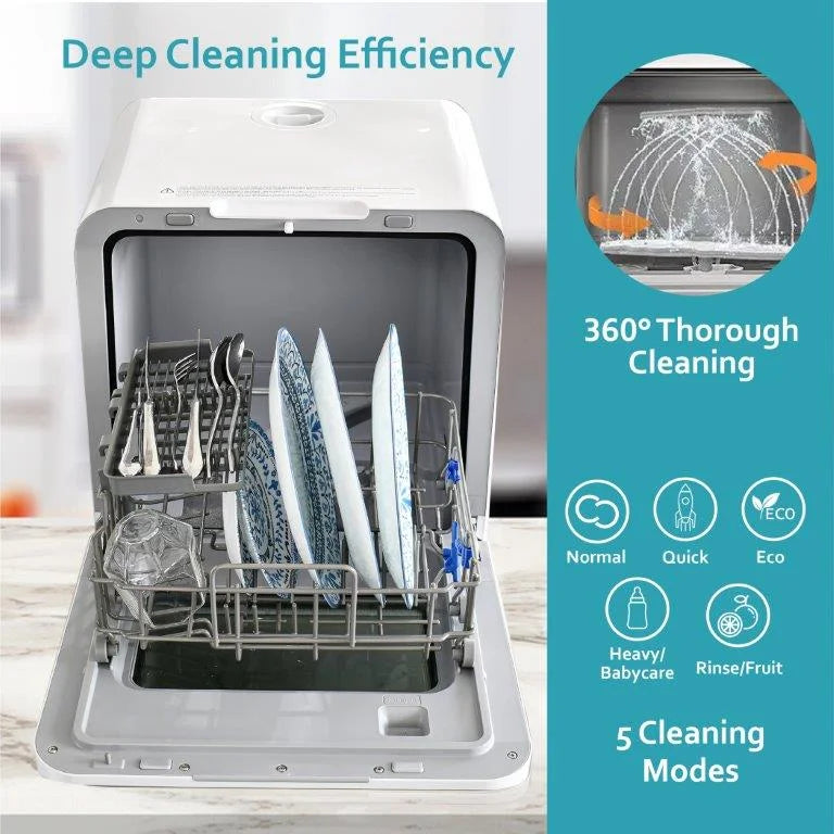 Hamilton Beach Portable Countertop Mini Dishwasher With 5l Built-In Water Tank