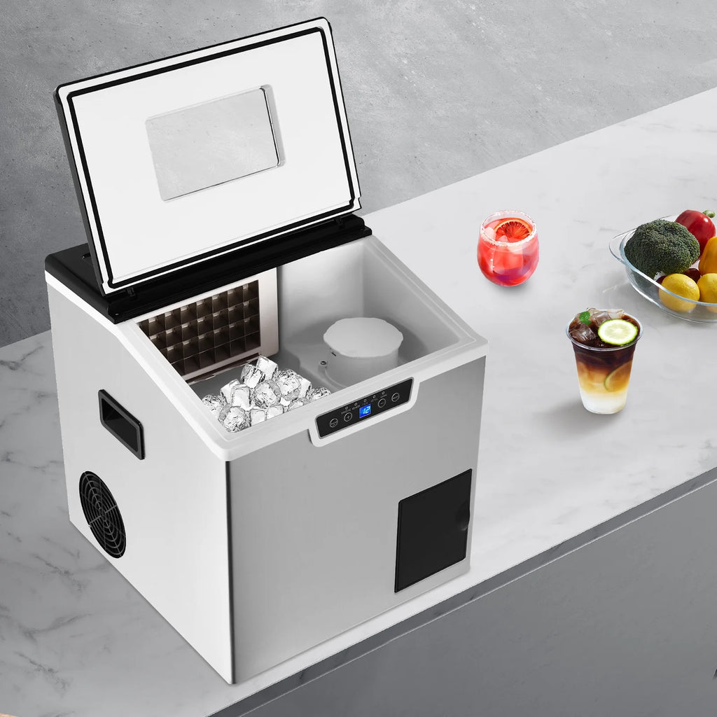 Corded Electric Ice Cube Maker, Tabletop Ice Maker, Crushed Ice and Ice Cube Maker ZBS-20 with LCD Display