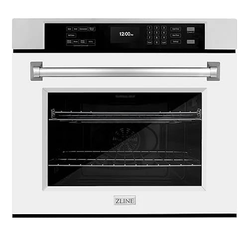 ZLINE 30 in. Professional Convection Single Wall Oven with Air Fry and Self Clean in Stainless Steel with White Matte Door (WAS-WM-30)