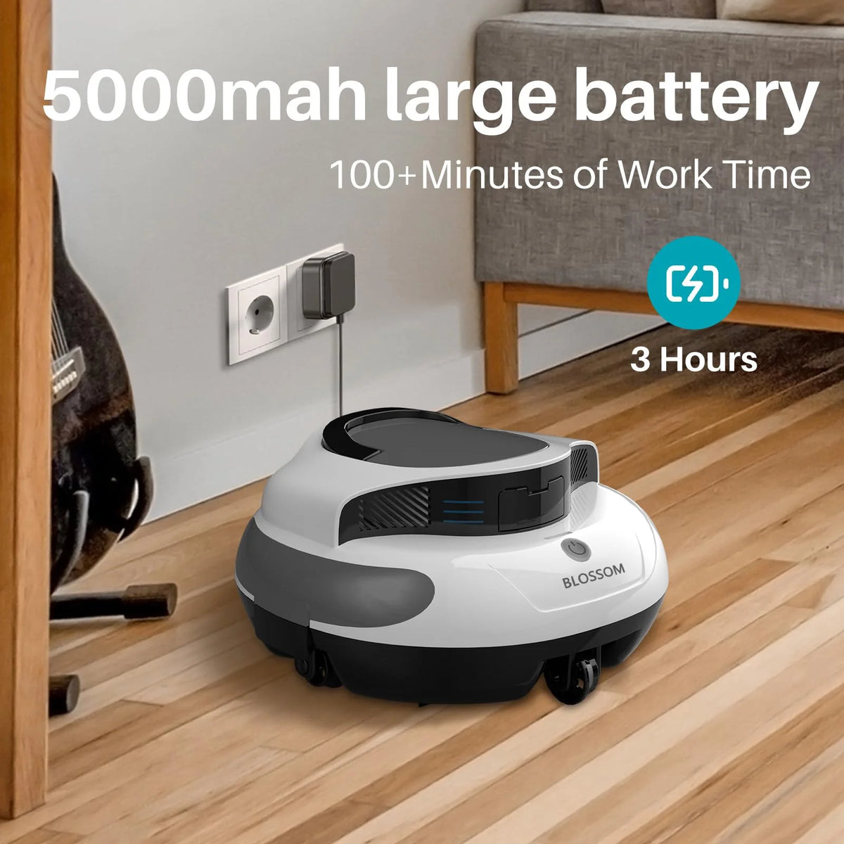 2025 Upgrade Cordless Robotic Pool Cleaner with 5000mah Big Battery, 120-Min Runime, Two Adjustable Path Planning Methods, Ideal Pool Vacuum Robot for Above-Ground Pool